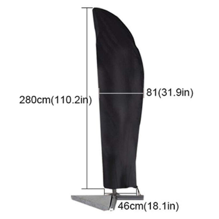 Umbrella Cover, Patio Cantilever Offset Umbrella Cover for 9ft to 13ft Cantilever Parasol Outdoor Market Umbrellas Cover with Zipper and Water Resistant Protector Black