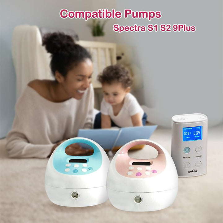 Nenesupply 17mm Flange Pump Parts Compatible w Spectra S2 S1 Breast Pumps Replacement Kit for Spectra Pump Parts S2 Parts S2 Accessories Inc Flange Duckbill Valve Backflow Protector Bottles