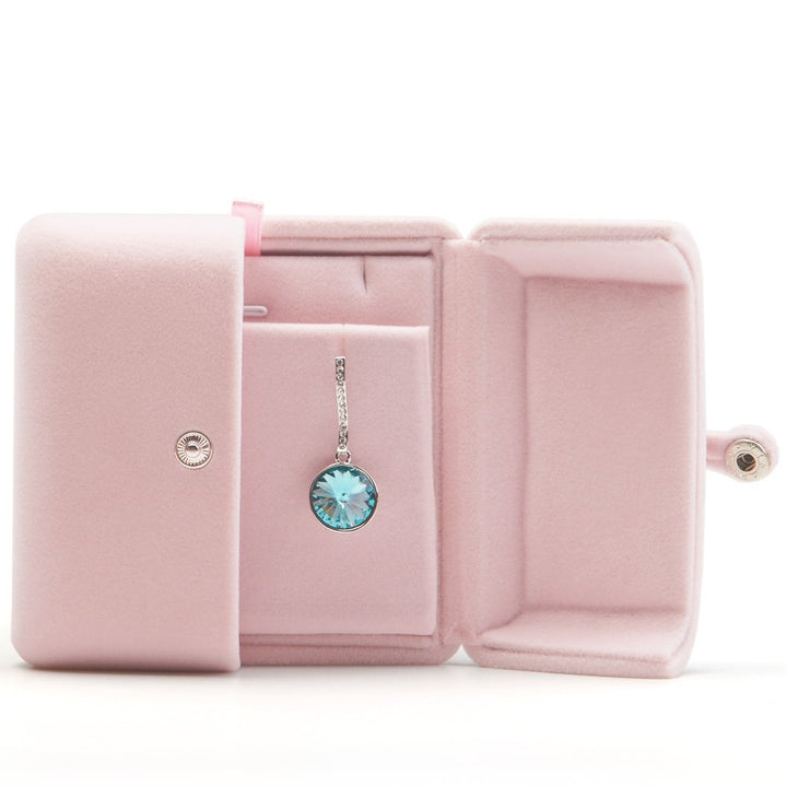 Pink Velvet Jewelry Packaging Box Pendant Earrings Display Storage Case Pendant Gift Box