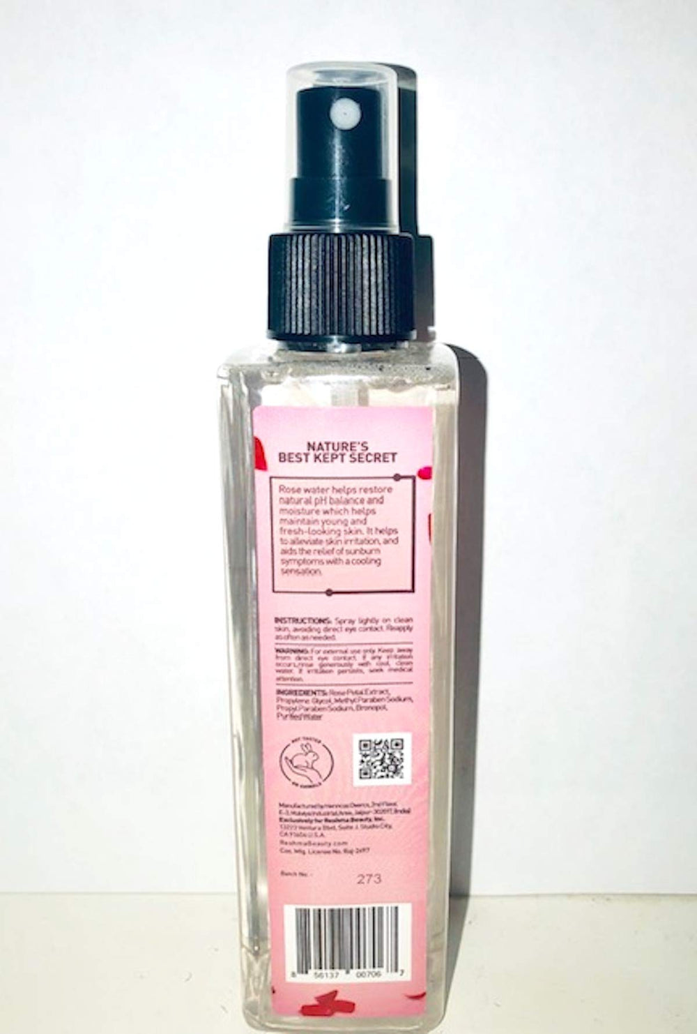 Rose Water Toner | Hydrating Mist for All Skin Types and Hair Types| Plant-Based Facial Toner |No Dye and Alcohol Free| for Daily Use and Cruelty Free (Pack of 1) 6.76 fl.oz