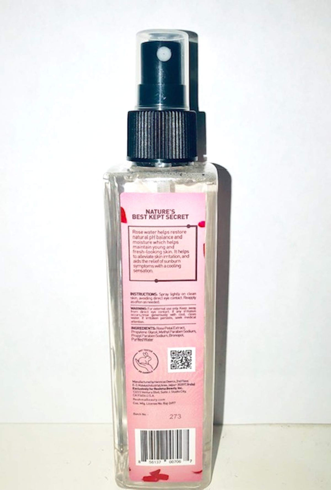 Rose Water Toner | Hydrating Mist for All Skin Types and Hair Types| Plant-Based Facial Toner |No Dye and Alcohol Free| for Daily Use and Cruelty Free (Pack of 1) 6.76 fl.oz