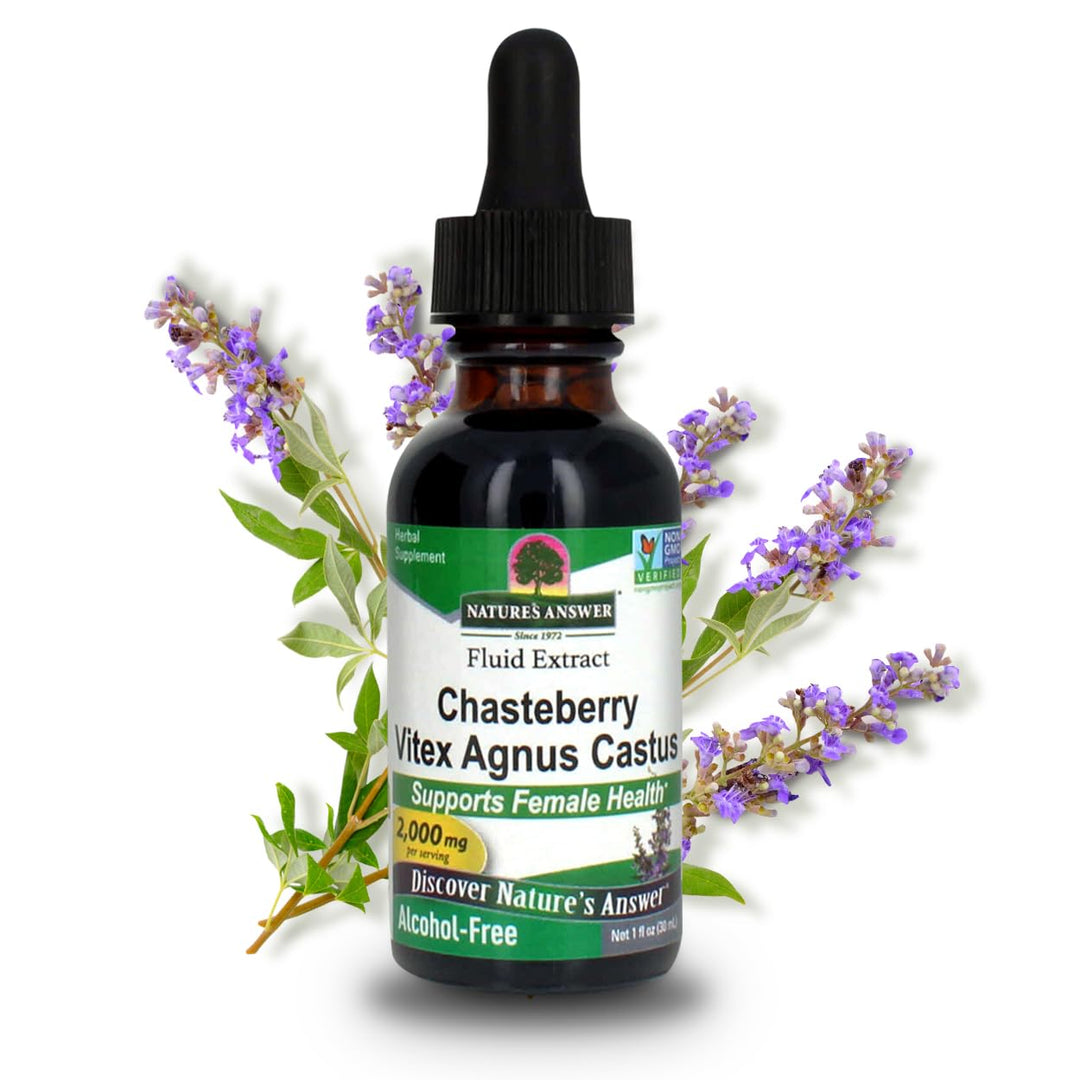 Nature&#39;s Answer Alcohol-Free Vitex Berry, 1-Fluid Ounce | Promotes Hormonal Balance | Ovulation Support | Menopausal Support