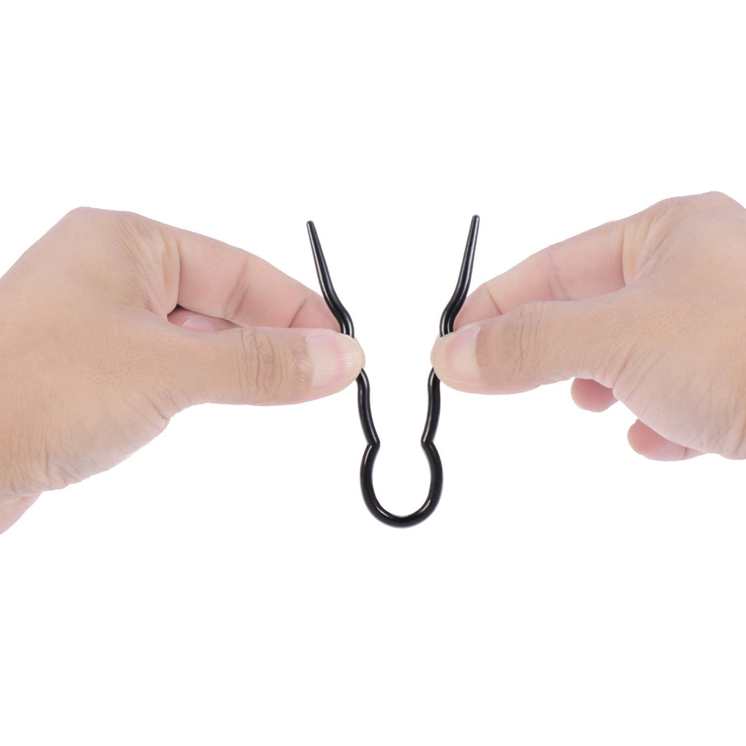 36 Pieces Plastic U Shaped Hair Pins Hair Style Grip Pins Fast Spiral Hair Braid Twist Styling Clips for Girls and Women(Black and Brown)