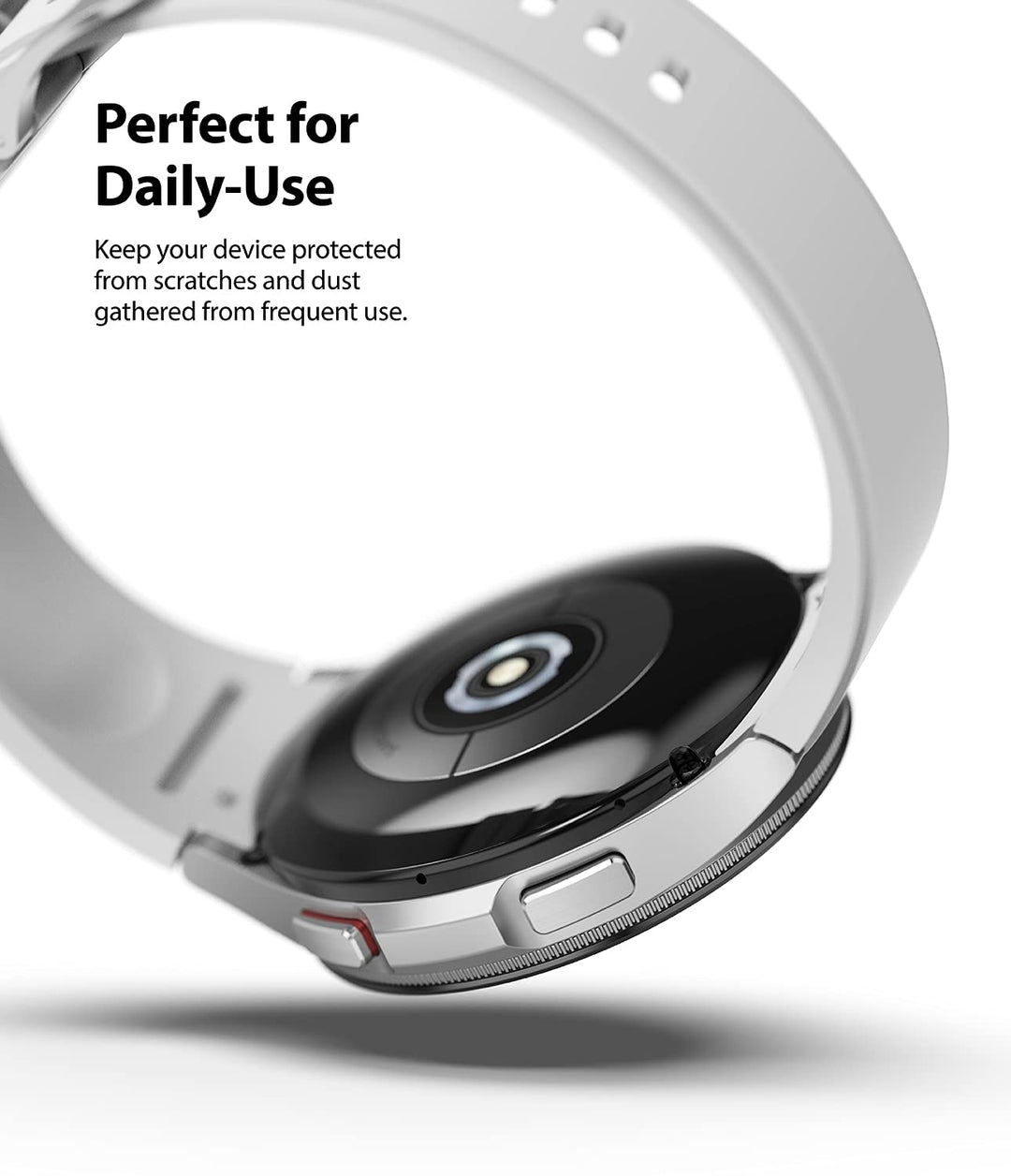 Bezel Styling Compatible with Samsung Galaxy Watch 4 Classic 46mm Adhesive Frame Ring Cover Anti Scratch [Stainless Steel] Protection for Galaxy Watch4 Classic 46mm - Black [46-02]