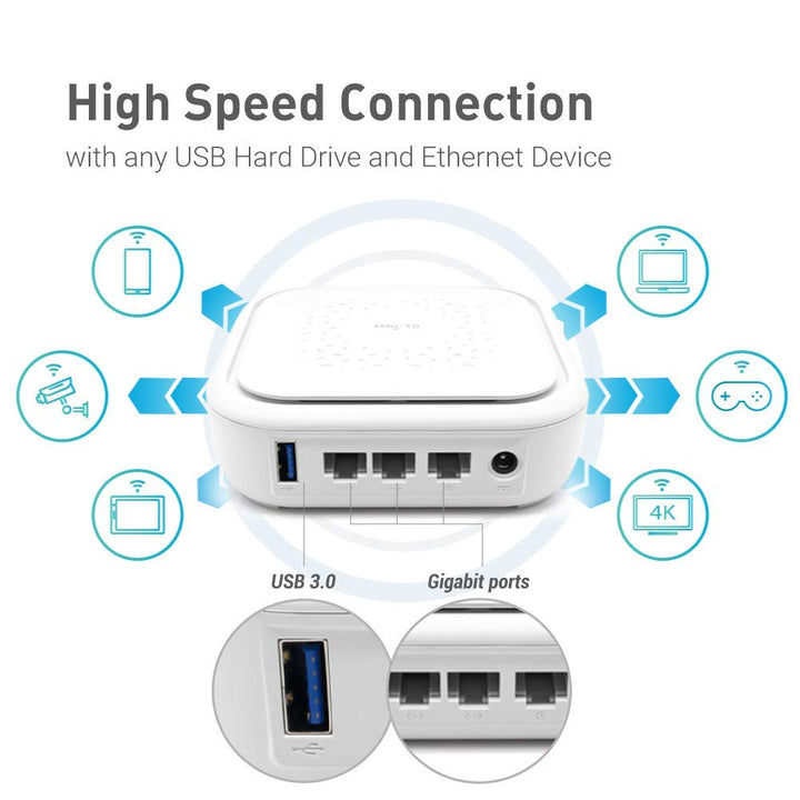 GL-B1300 (Convexa-B) Home AC Gigabit VPN Router, 400Mbps(2.4GHz)+867Mbps(5GHz) High Speed, DDR3L 256MB RAM/32MB Flash ROM, OpenWrt Pre-Installed, Wi-Fi Networking, Power Adapter Included
