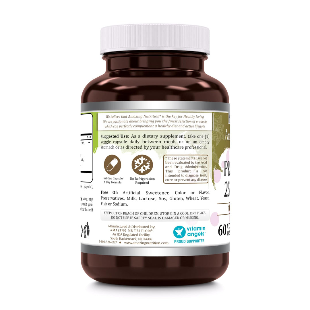 Amazing Flora Probiotic Supplement | 25 Billion-10 Strains | 60 Veggie Capsules | Non-GMO | Gluten-Free | Made in USA