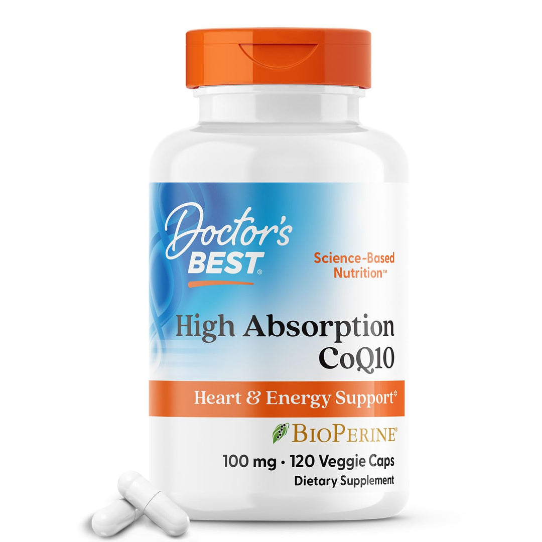 Doctor's Best High Absorption CoQ10 with BioPerine, Gluten Free, Naturally Fermented, Vegan, Heart Health & Energy Production, 100 mg 360 Veggie Caps(Pack of 1)