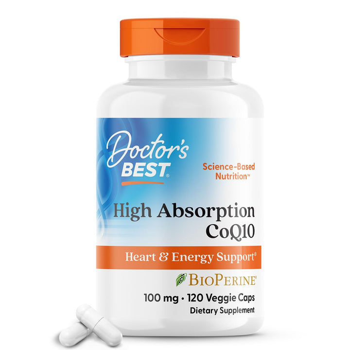 Doctor's Best High Absorption CoQ10 with BioPerine, Gluten Free, Naturally Fermented, Vegan, Heart Health & Energy Production, 100 mg 360 Veggie Caps(Pack of 1)