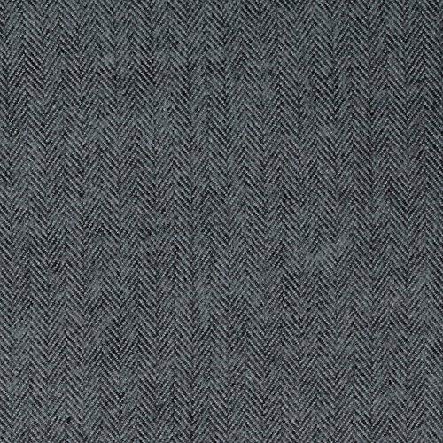 Kaufman Shetland Flannel Herringbone Jet, Fabric by the Yard