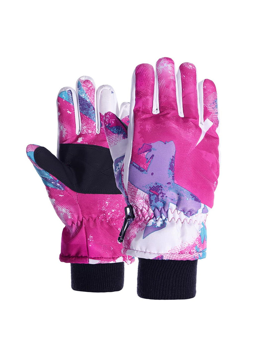Kids Snow Gloves Warm Waterproof Gloves for Girls Boys Winter Gloves for Kids Ski Gloves Waterproof Pink 8-14 Years