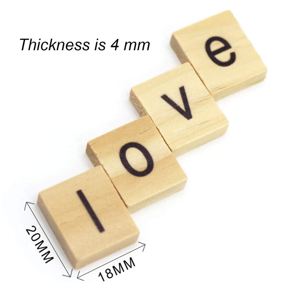300PCS Wooden Scrabble Tiles, Scrabble Letters for Craf