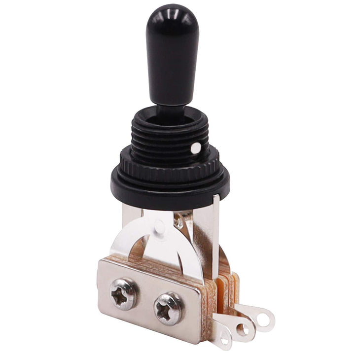 3 Way Guitar Toggle Switch Pickup Selector Black Metal hat Replaceable Black Switch tip Short Straight Guitar Toggle Switch Pickup Selector D-M-007
