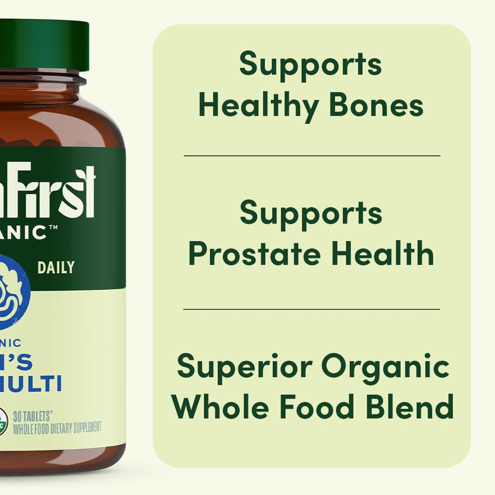 Once Daily Multivitamin for Men 50, 19 Vitamins from Herbs & Superfoods, Supports Prostate Health, Energy Levels, and Strong Bones, 60 Count