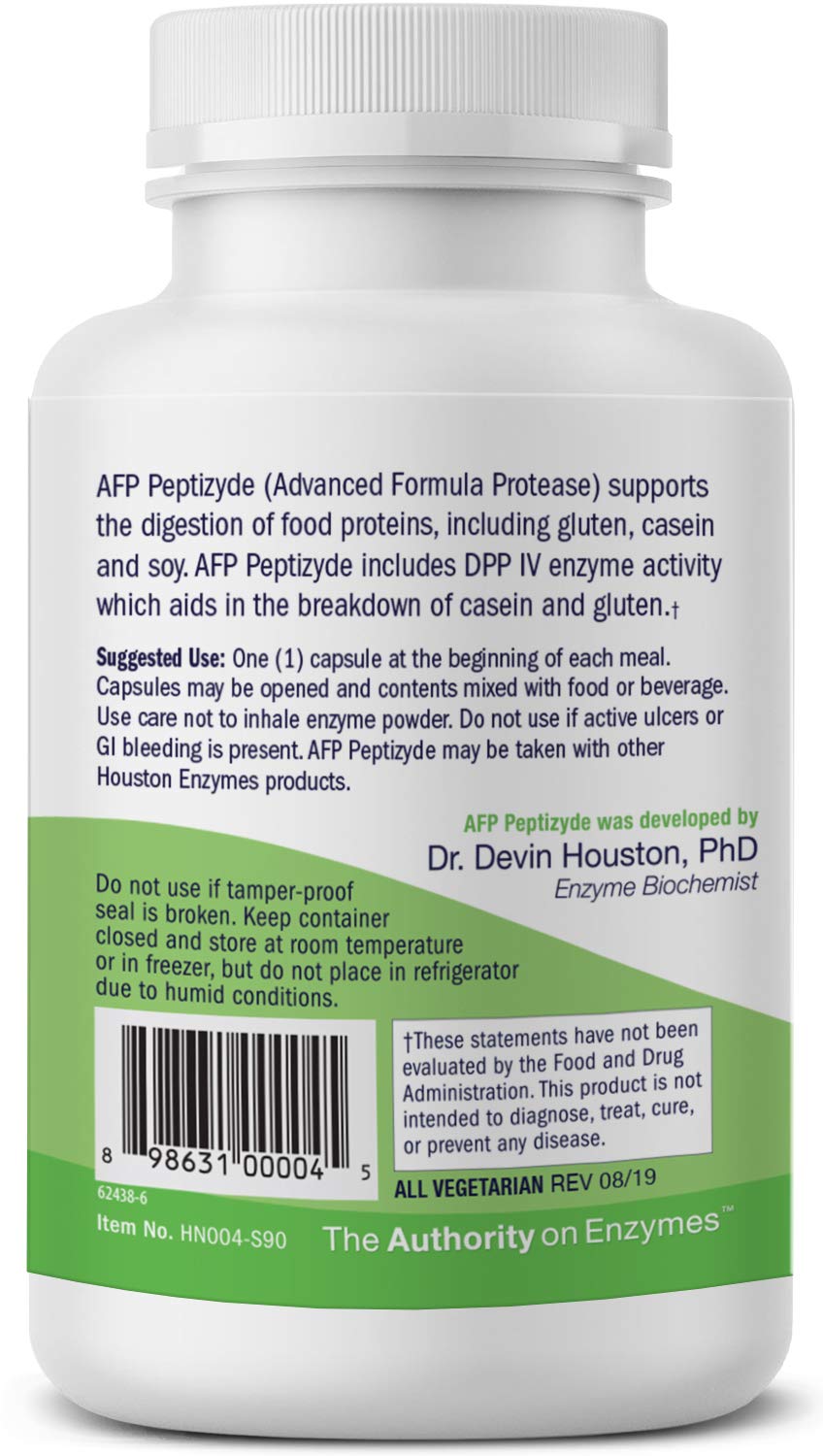 AFP Peptizyde - Digestive Enzyme Combination for Protein, Casein & Gluten Proteins - Digestive Enzymes for Women and Men (90 Capsules)