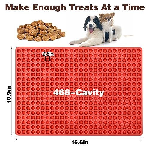 468-Cavity Mini Round Silicone Mold/Chocolate Drops Mold/Dog Treats Pan/Semi Sphere Gummy Candy Molds for Ganache Jelly Caramels Cookies Pet Treats Baking Mold (1 Cavity - 0.02 Oz)
