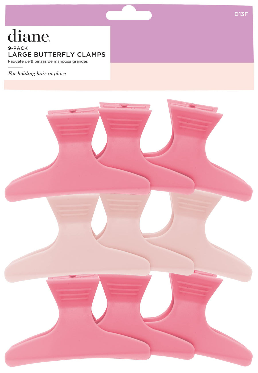 Large Frosty Butterfly Clips, 9/bag,Assorted