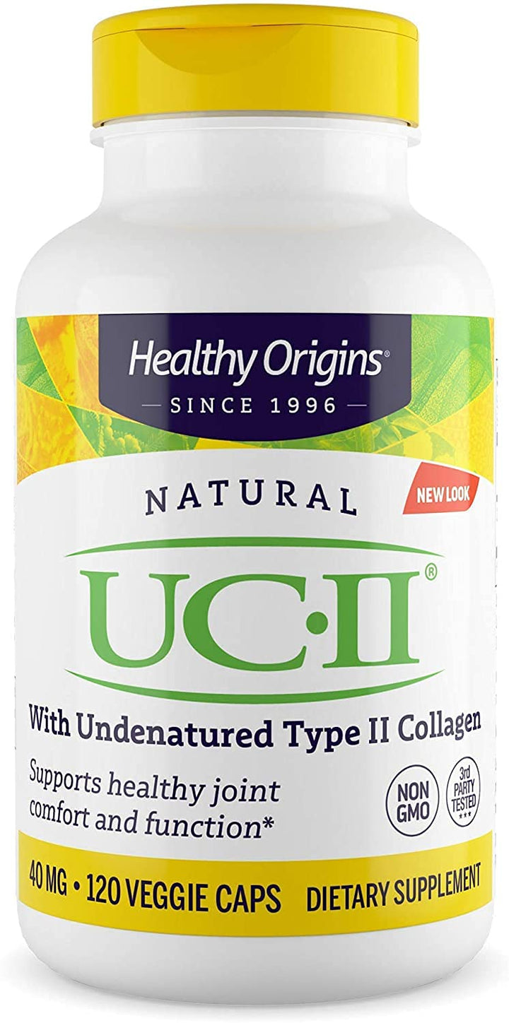 UC-II, 40 mg - Premium Collagen Supplement for Joint Health, Mobility &amp; Flexibility - Undenatured Type II Collagen - Gluten-Free &amp; Non-GMO Supplement - 120 Veggie Caps