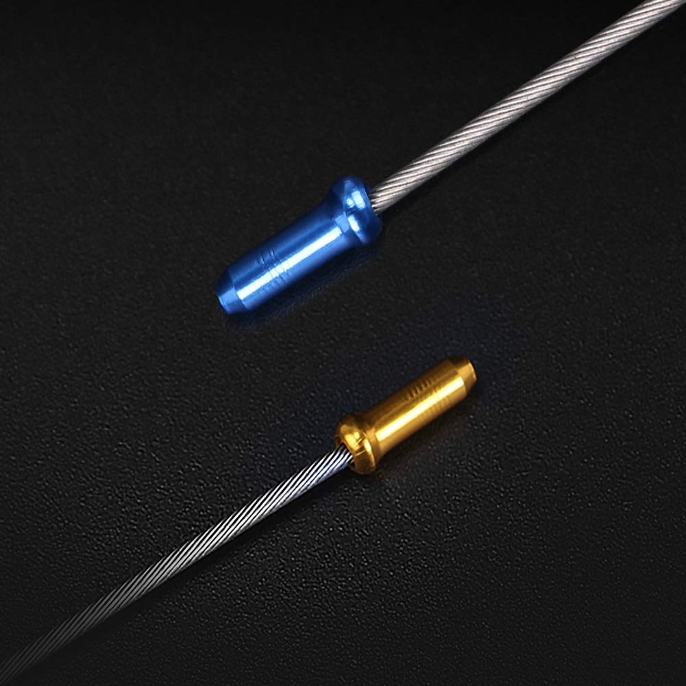 100PCS Bike Brake Cable End Cap Crimps, Cable End Tips for Road Mountain Bicycle, Colorful