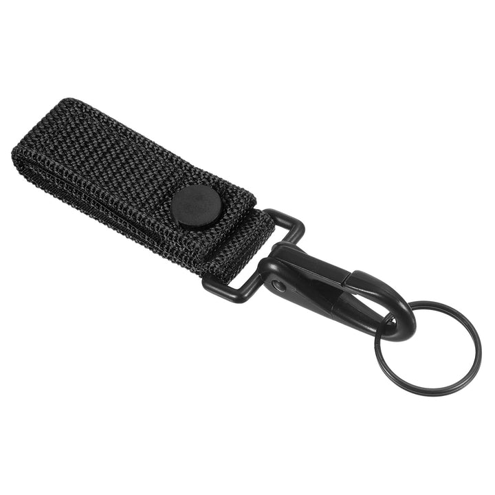 Belt Keeper Key Ring, Nylon Webbing Strap Hanging Gear Buckle with Snap Key Holder for Outdoor Camping, Green