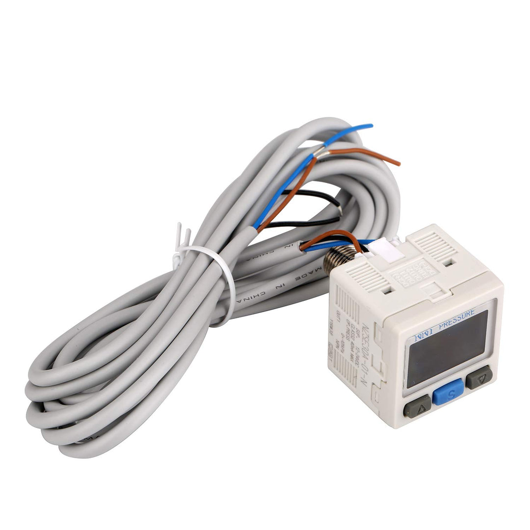 Digital Pressure Switch Controller for Water Pump Air Compressor Digital Hydraulic Pressure Gauge Red Green Two Color Display (NZSE30A-01-N)