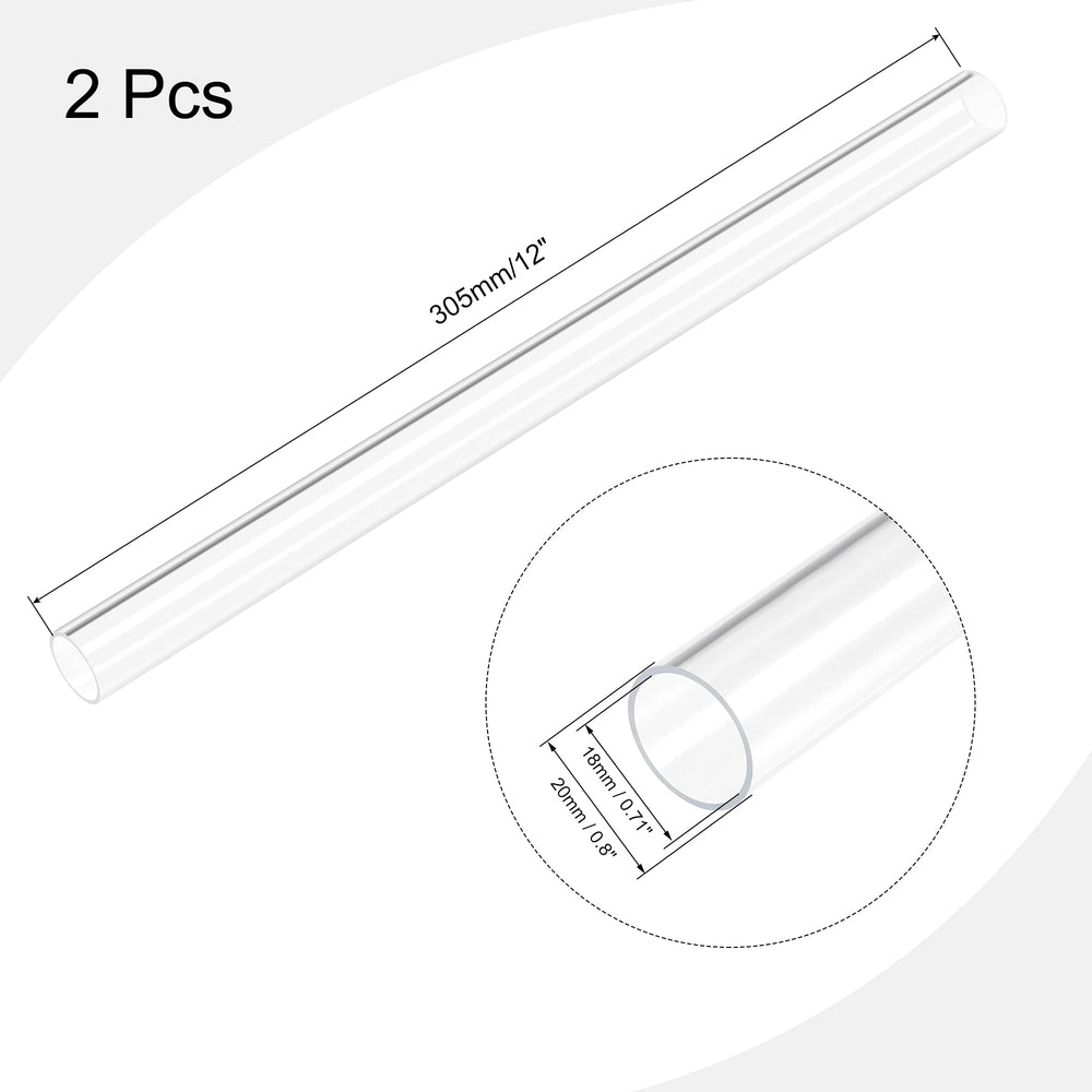 MECCANIXITY Acrylic Pipe Rigid Round Tube Clear 18mm(0.