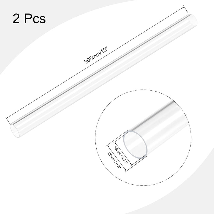 MECCANIXITY Acrylic Pipe Rigid Round Tube Clear 18mm(0.