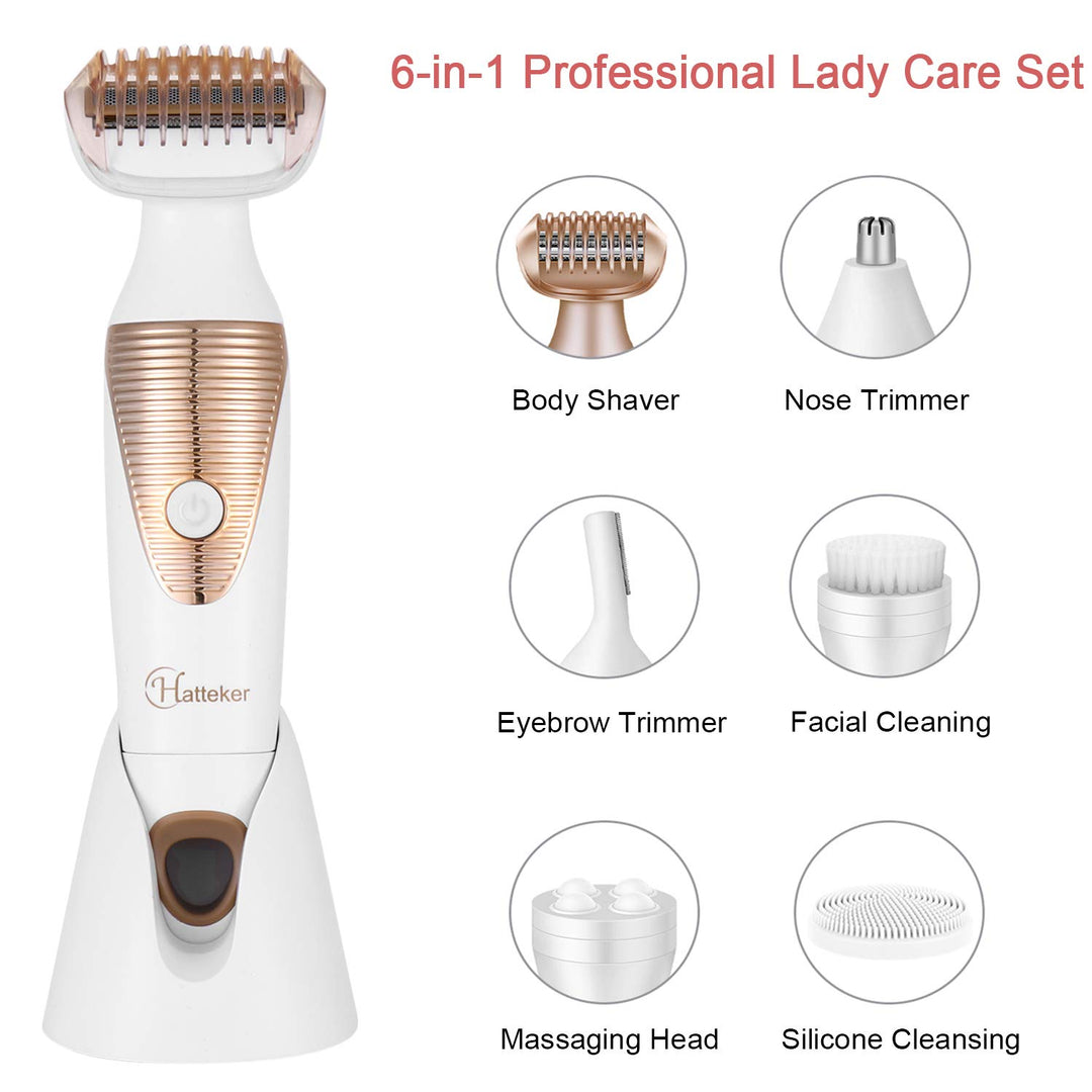 Hatteker 6 in 1 Electric Razor Foil Shaver for Women Ha
