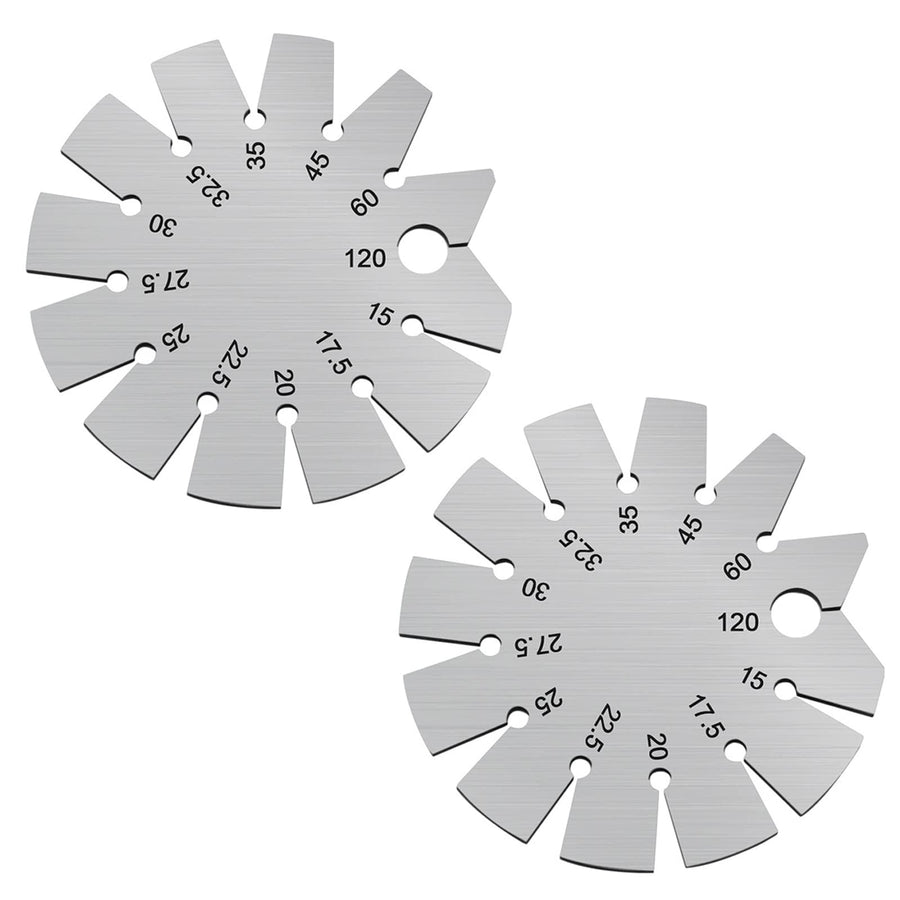 2 Pack Stainless Steel Bevel Gauge, Axe Angle Gauge Round Shape Knife Angle Range 15°-120° Gage Tools