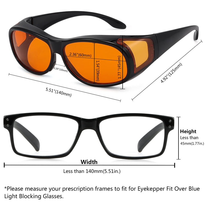 Eyekepper 100% Blue Light Reduction,Fitover Anti-Blue B