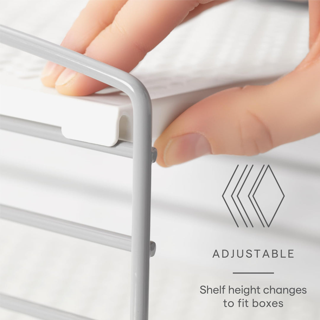 UpSpace Adjustable Box Organizer for Foil Wrap and Kitchen Cabinet Storage, Original, White
