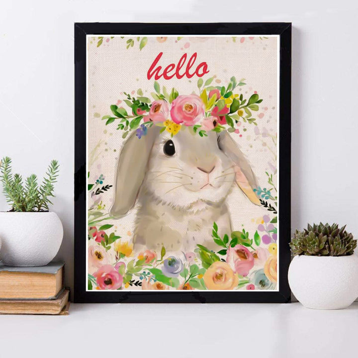Diamond Painting Kits for Adults, Easter Bunny Diamond Art Full Drill Gem Art Perfect for Relaxation and Home Wall Decor