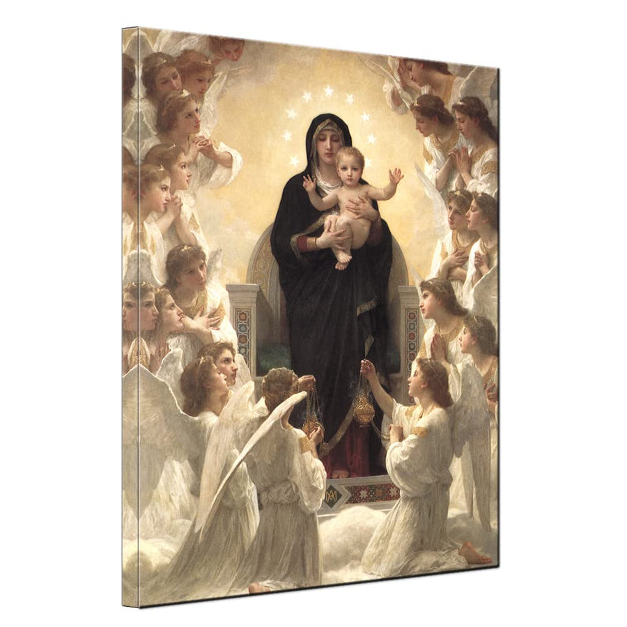 Virgin Mary and Christ Jesus Angel Paradise Lounge Wall Art Poster and Print Artwork for Living Room Wall Decor Wrapped Canvas Ready to Hang 12x16inch