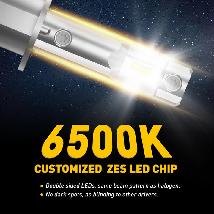 AUXITO H1 LED Bulbs, 15000LM Per Set, 6500K Xenon White