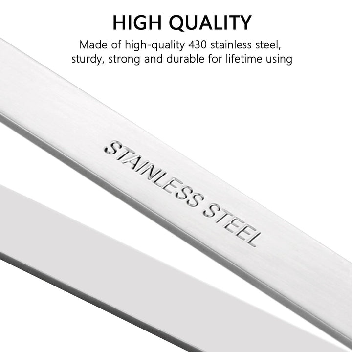 2 Pieces Fish Bone Tweezers, Stainless Steel Flat and Slant Tweezers Pliers Remover Tool (4.6)
