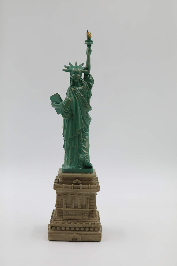 ZIZO Statue of Liberty Replica New York City Landmark Souvenir Lady Liberty Statue Figurine Clock 8 inches (Green)