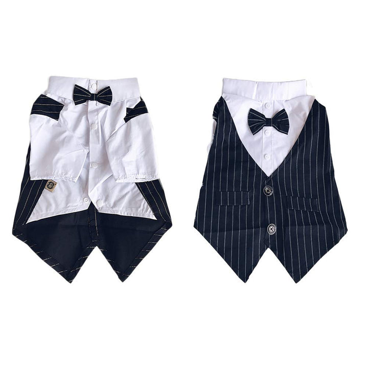 Meioro Pet Clothes Dog Shirt Dog Tuxedo Bow Tie Shirt S