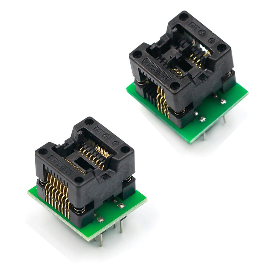 SOP8 to DIP8,SOP16 to DIP16 IC Programmer Socket Converter Adapter Module 2PCS(SOP8 200mil+SOP16 150mil) Wide Body Narrow Body