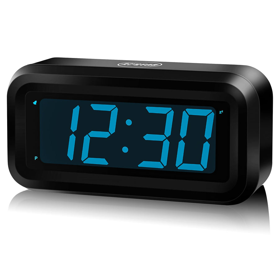 Digital Clock, Battery Operated Clock, Cordless, Small LED Clock, 1.2'' Sparkling Red LED Number Display, Snooze, Alarm Clock for Heavy Sleepers, Clock for Bedroom Bathroom Kitchen