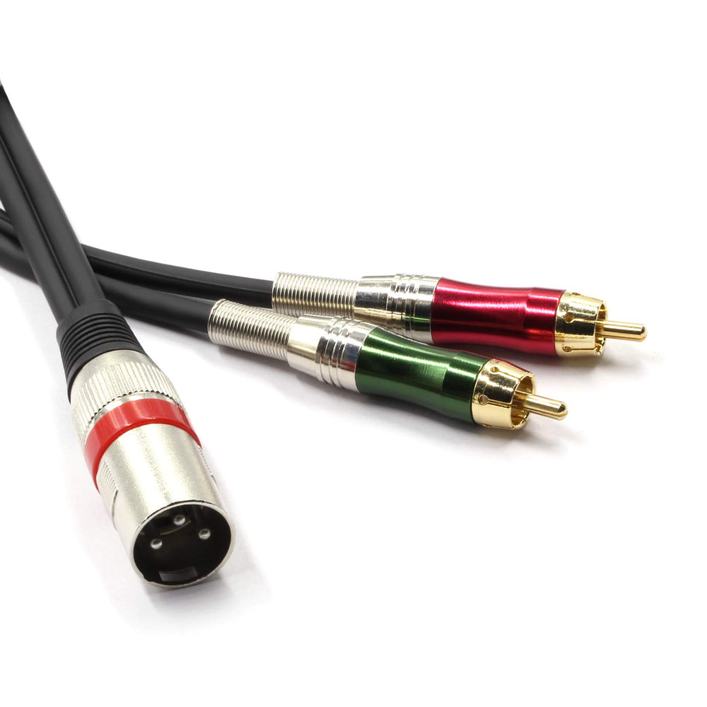 SiYear XLR Male to 2 x Phono RCA Plug Adapter Y Splitte