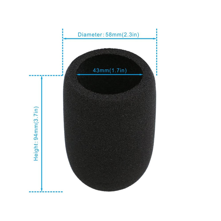 Windscreen Foam Cover, Windscreen Pop Filter for Audio-technica AT2020 Condenser Studio Microphone,Compatible with AT-2035 AT-2050 ATR2500 ATR2500X AT-4040 Microphones,(Black)