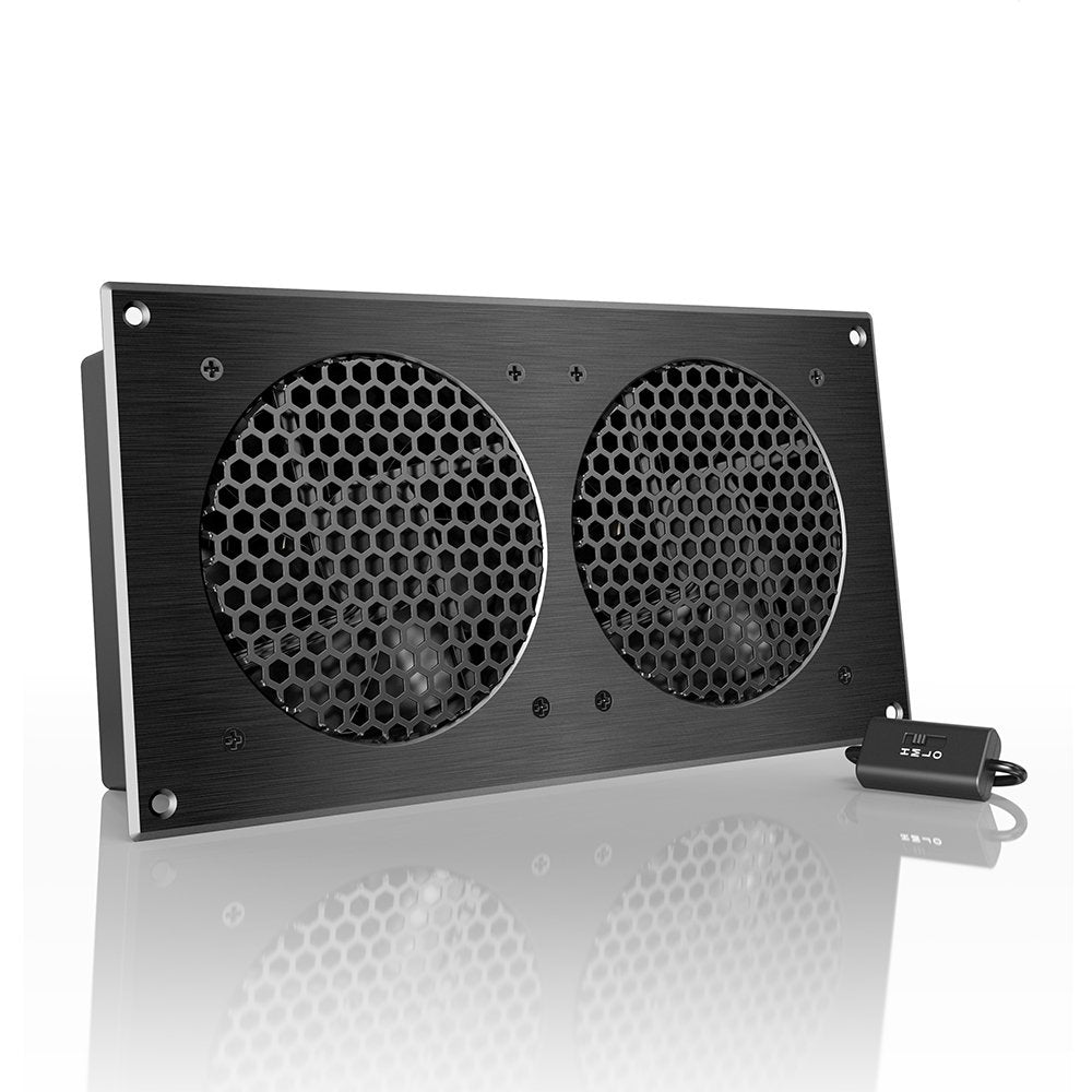 AIRPLATE S7, Quiet Cooling Fan System 12 with Speed Control, for Home Theater AV Cabinets