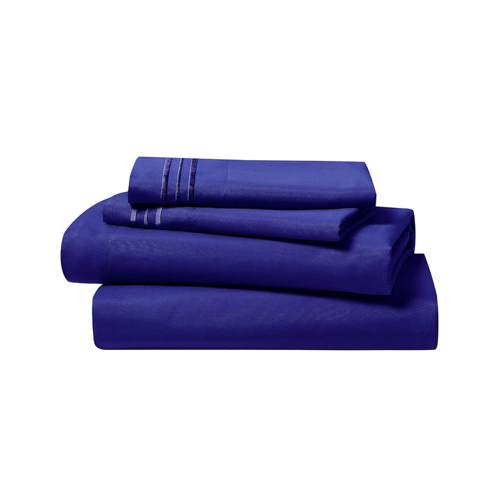 Bed Sheets, Premier 1800 Series 4 Piece Bed Sheet Set, Deep Pocket, Wrinkle, Fade, Stain Resistant, Luxury Soft Bedding Sheets &amp; Pillowcases, King, Royal Blue