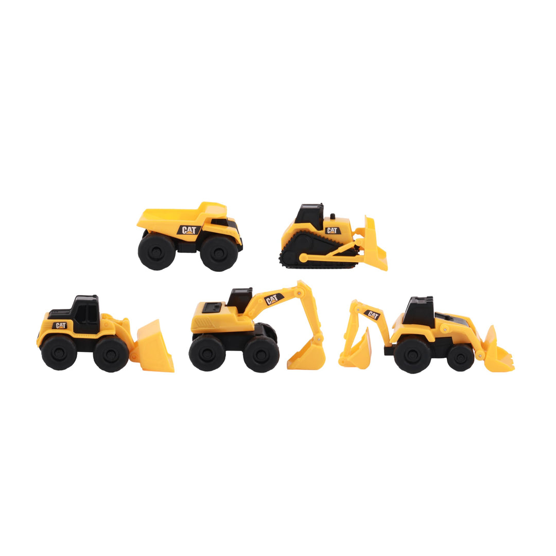 Funrise Kids Cat Construction Little Machines 5 Pack - Great Cake Toppers - Great For Easter Baskets, Yellow