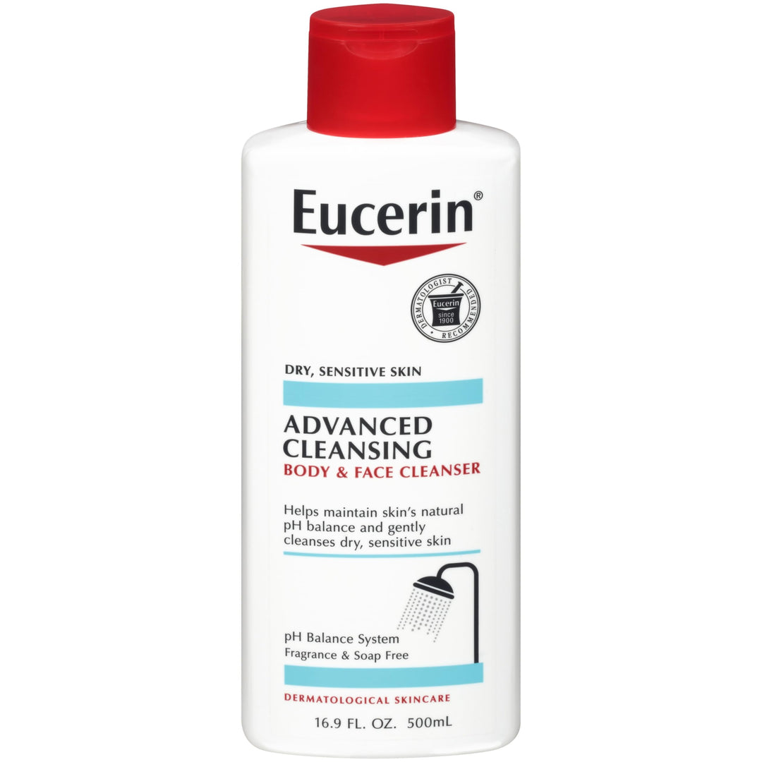 eucerin advanced cleansing body and face cleanser, 16.9 fluid ounce