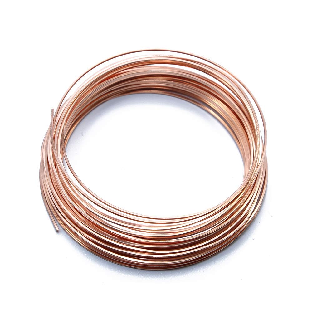 Solid Bare Copper Wire Square, Bright, Dead Soft, 25 Feet, 20 Gauge