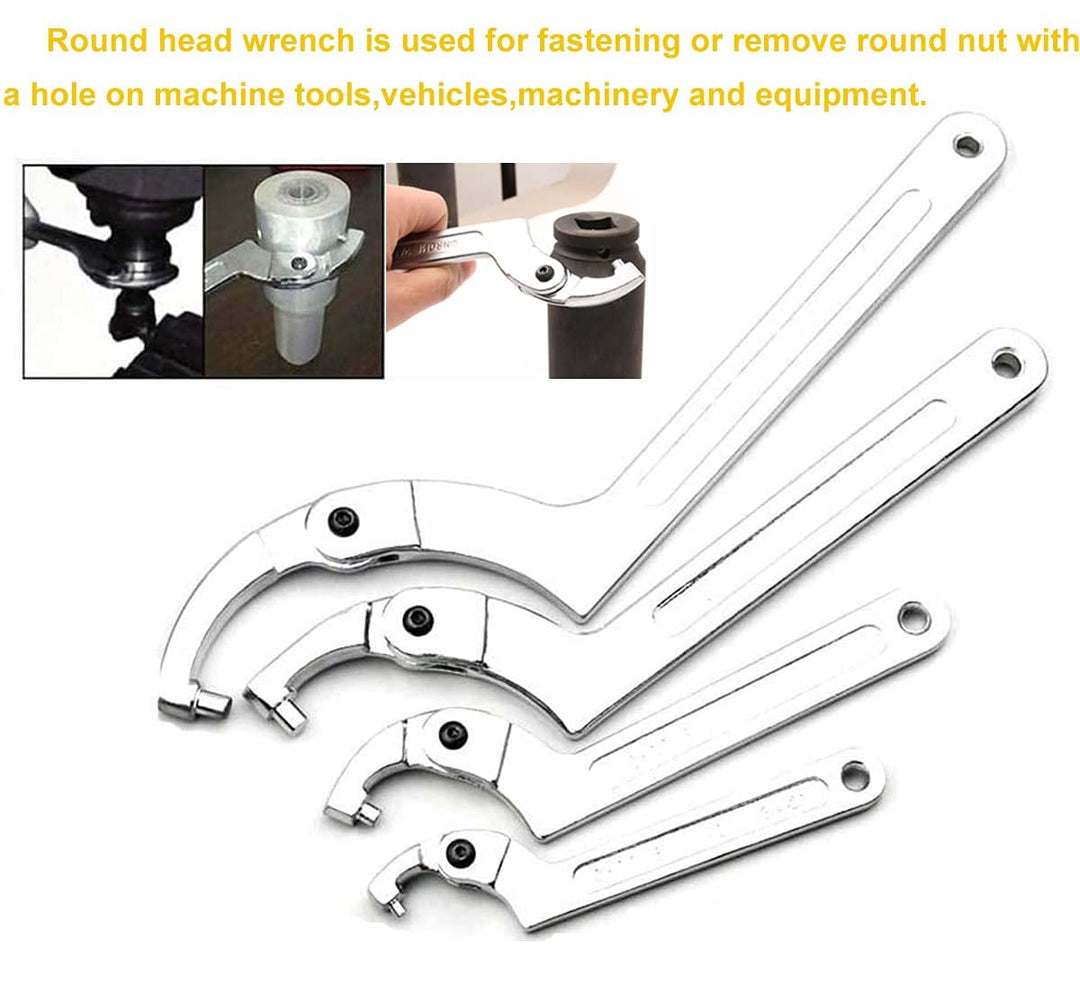 Chrome Vanadium Adjustable C Spanner Hook Wrench Tool - 4 1/2-6 11/16(115-170mm)