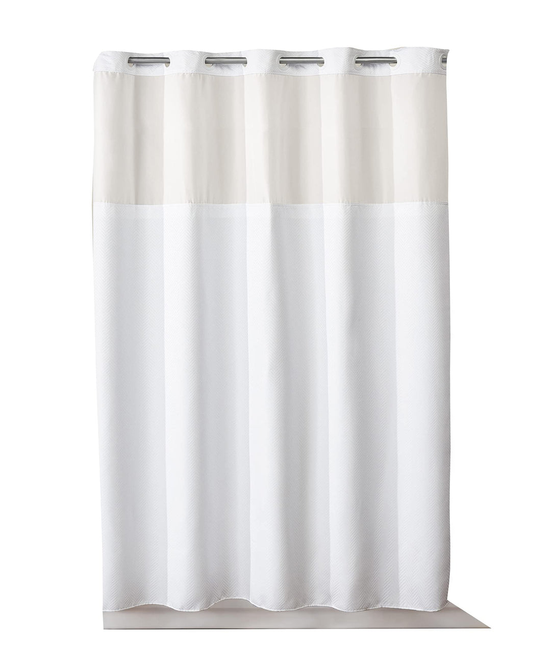Hookless Montage Chevron Shower Curtain with Fabric Lin