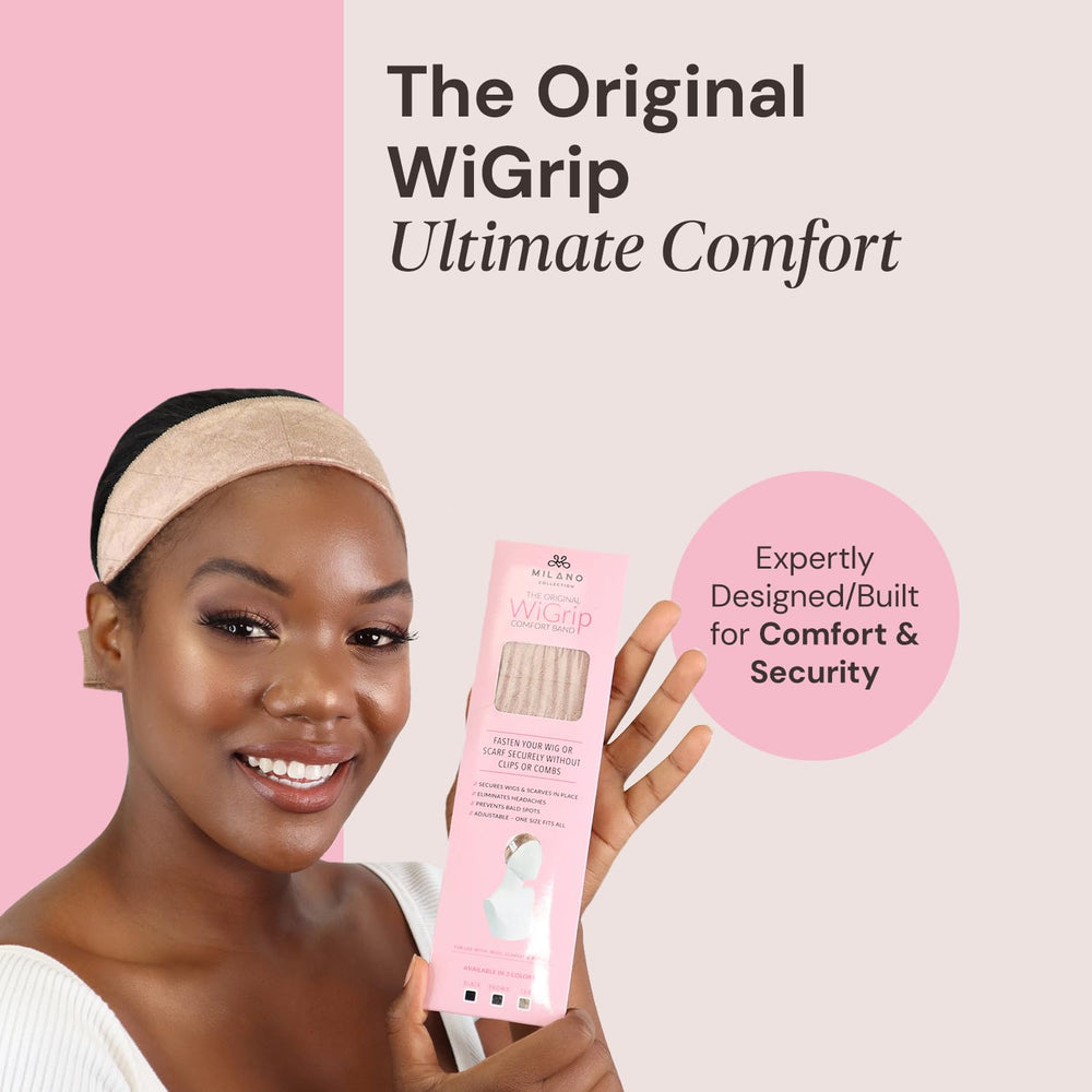 WiGrip, The Original Comfort Grip Band, Adjustable Wig Band for Tension-Free Glueless Wig, Nonslip Wig Headband, Tension-Free, One Size Fits All, Tan