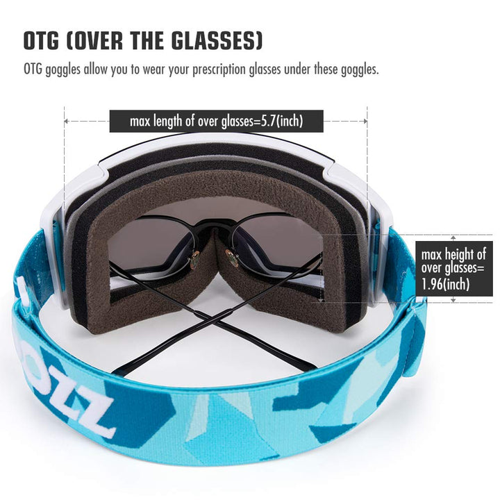 COPOZZ Polarized Adult Ski Goggles Set - M1 Magnetic Le