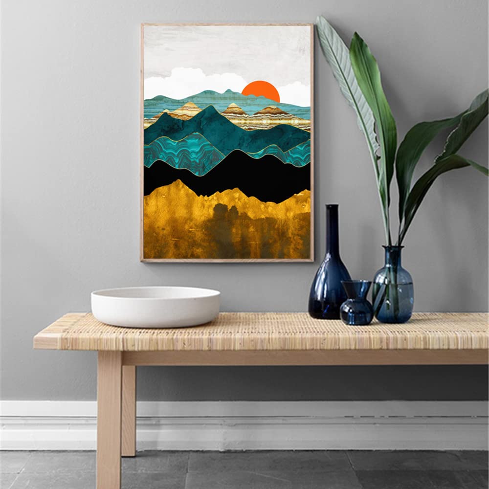 Diamond Painting Mountain Kit,Diamond Art Kits for Adults Sunrise Full Round Drill Large Size(12x16 inch),Abstract Scenery Paint with Diamonds Crystal Gem for Gift,Wall Decor